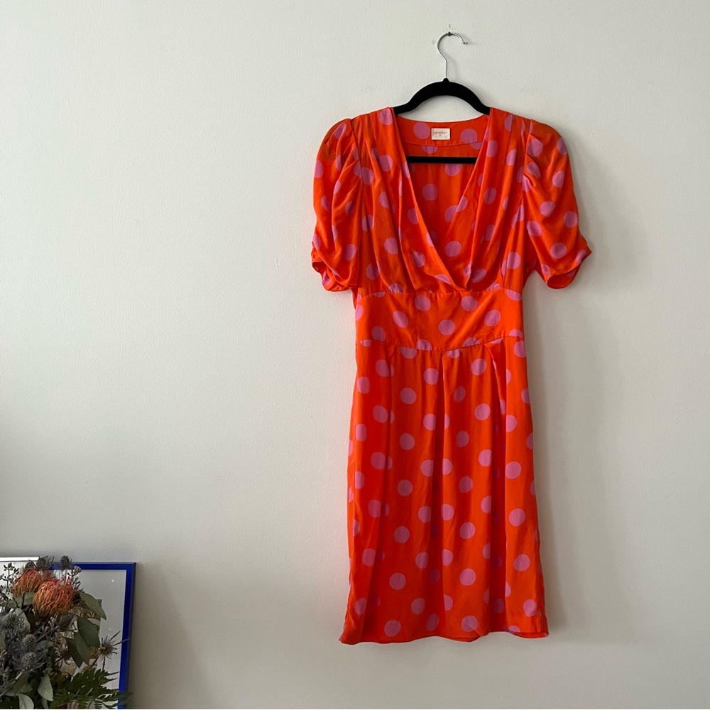 Gorman Silk Polka Dot Surplice Dress